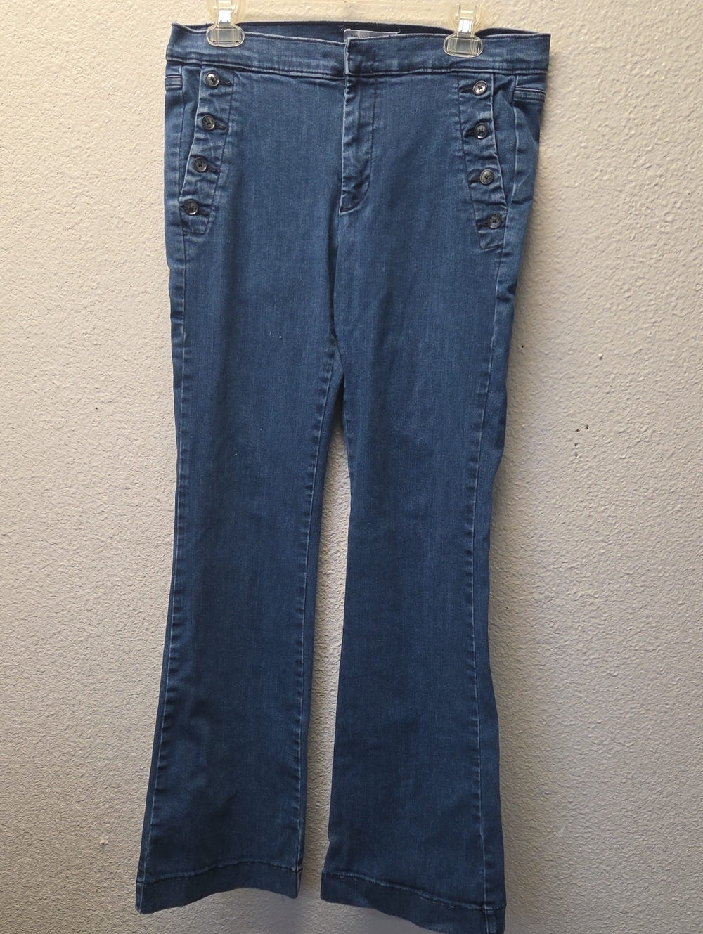 Banana Republic Indigo Flare Jeans with Button Detail